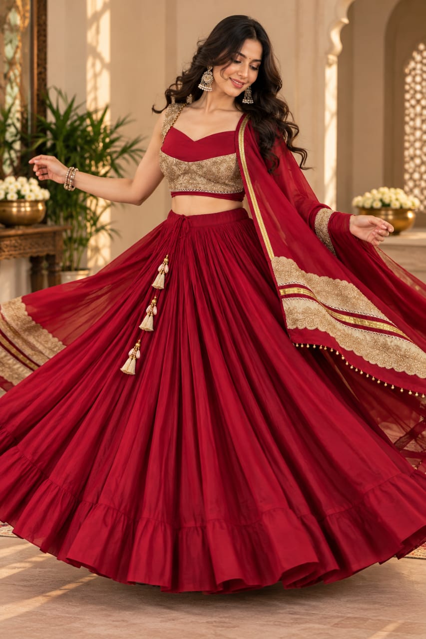Chandraghanta - Chanderi Silk Chaniya Choli - Navratri / Dandia Dress
