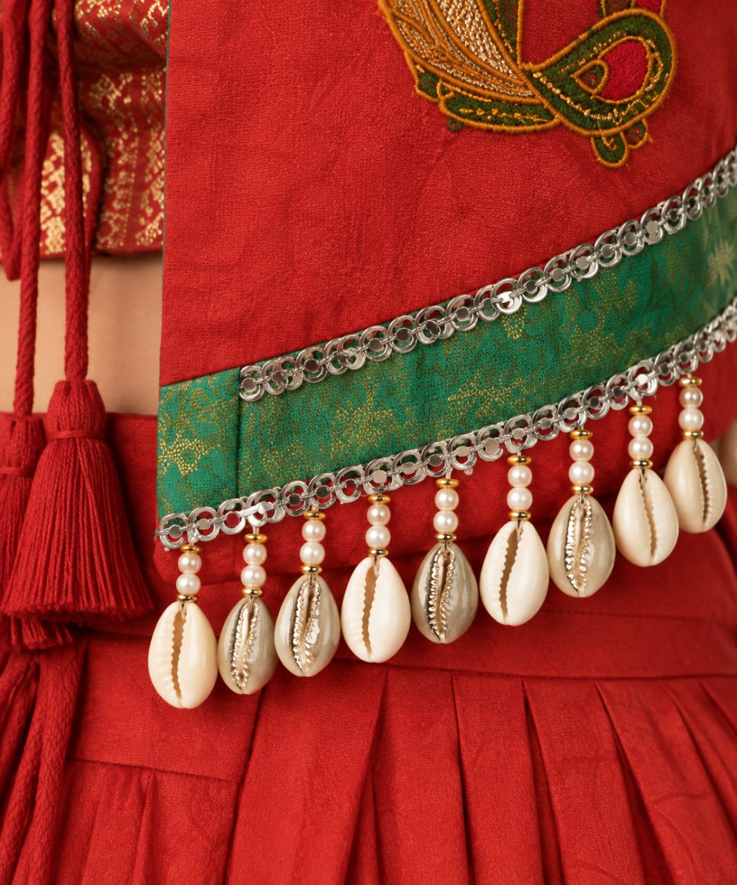Chandraghanta Coral Chanderi Silk Chaniya Choli - Navratri / Dandia Dress