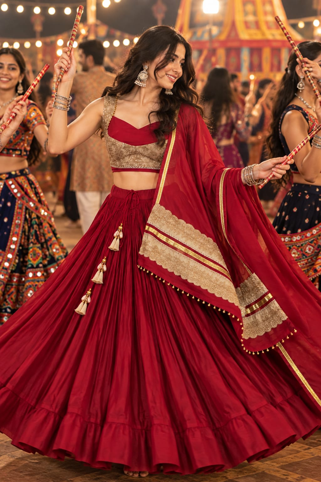 Chandraghanta - Chanderi Silk Chaniya Choli - Navratri / Dandia Dress