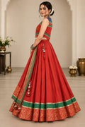 Chandraghanta Coral Chanderi Silk Chaniya Choli - Navratri / Dandia Dress