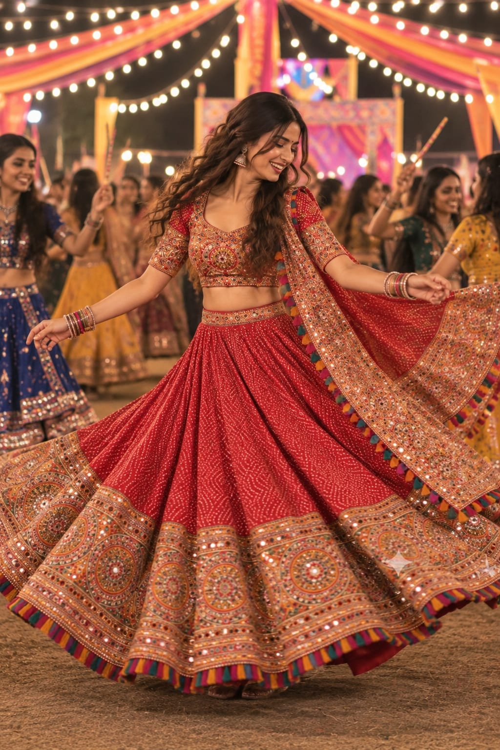 Red Bhandhni Chaniya Choli