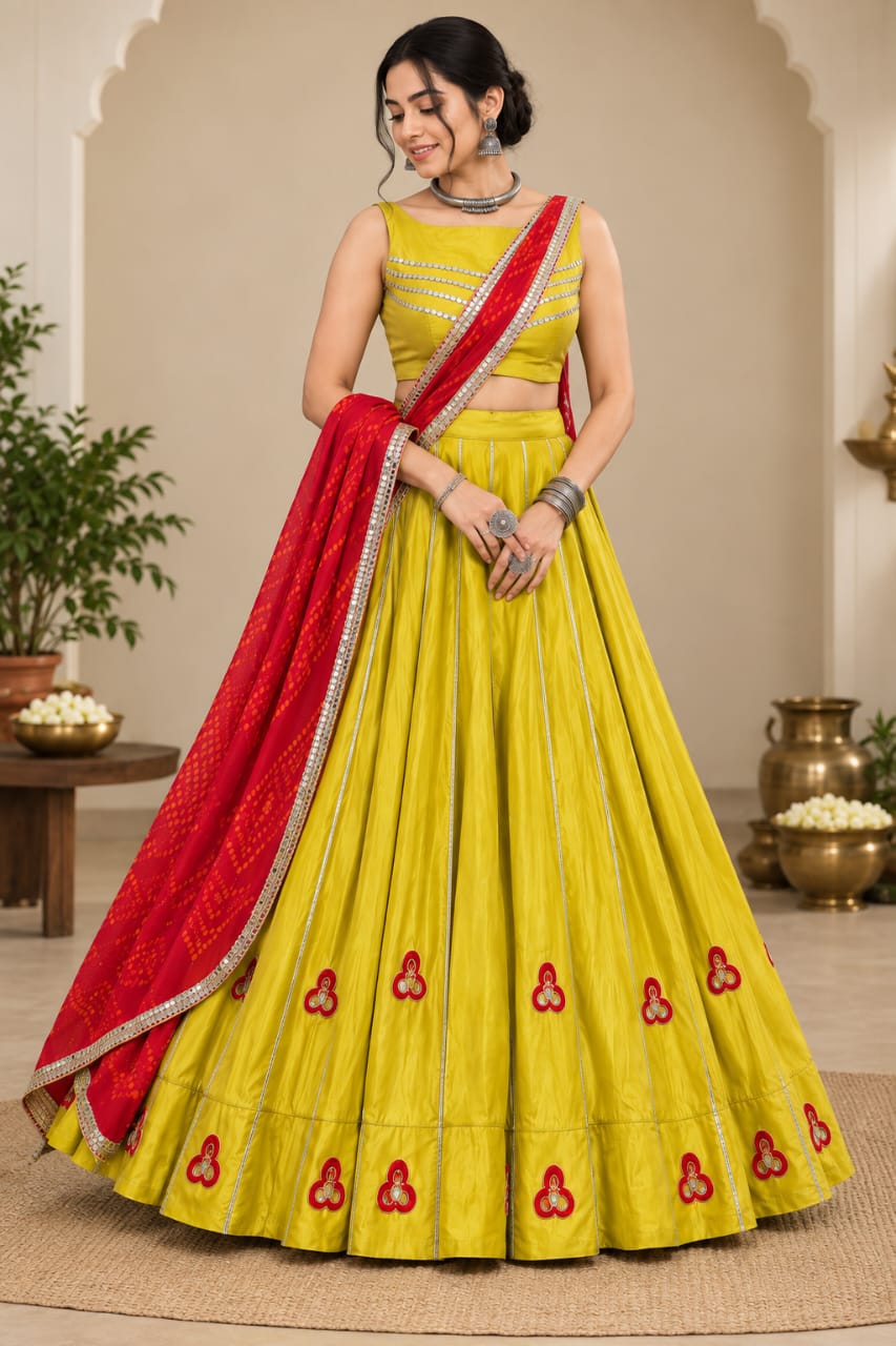 Skandamata - Chanderi Silk Chaniya Choli - Navratri / Dandia Dress