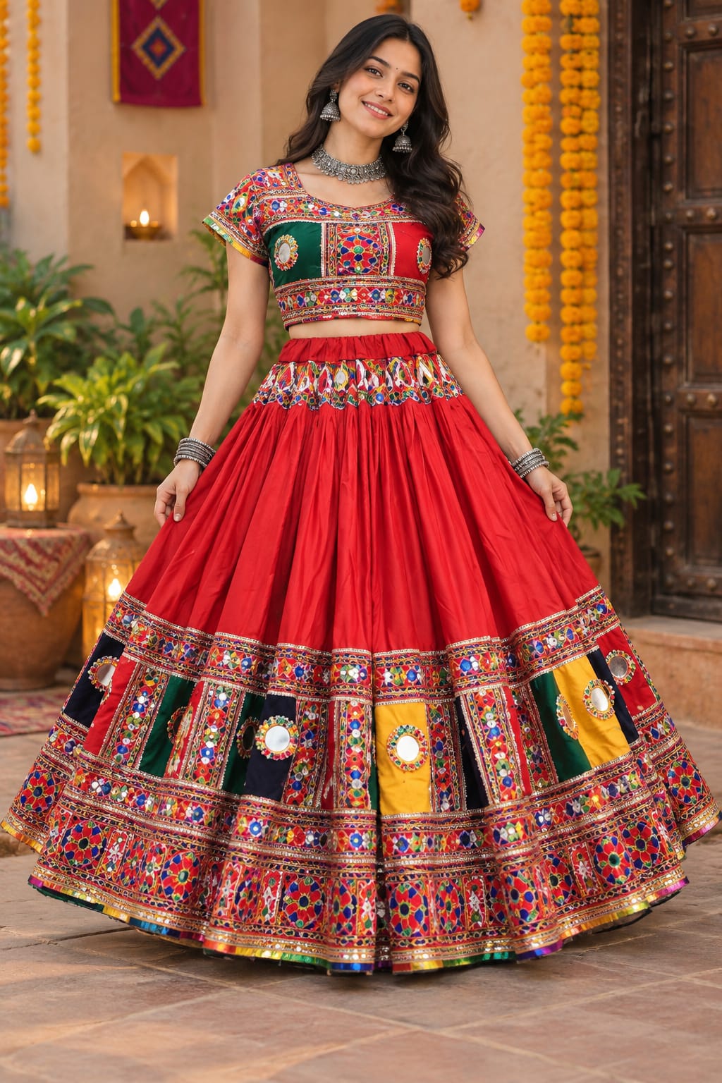 Coral Ghagra Choli