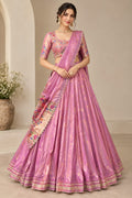 Mahagauri Pink Chanderi Silk Chaniya Choli - Navratri / Dandia Dress